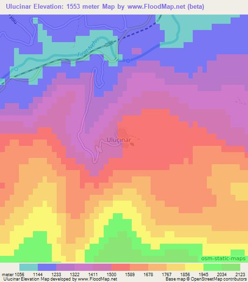 Ulucinar,Turkey Elevation Map