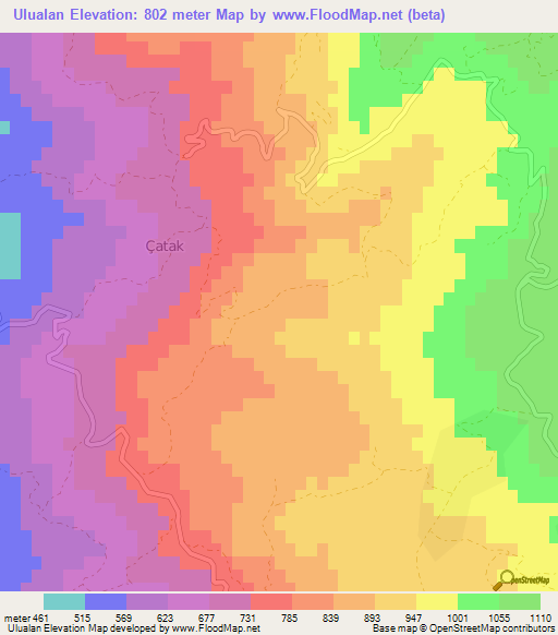 Ulualan,Turkey Elevation Map