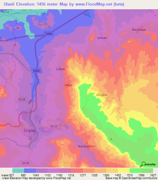 Ulasli,Turkey Elevation Map