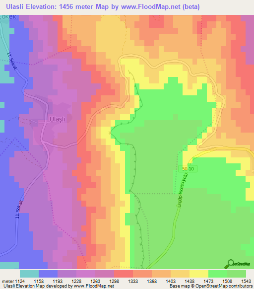 Ulasli,Turkey Elevation Map