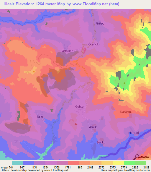 Ulasir,Turkey Elevation Map