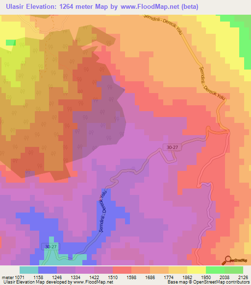 Ulasir,Turkey Elevation Map