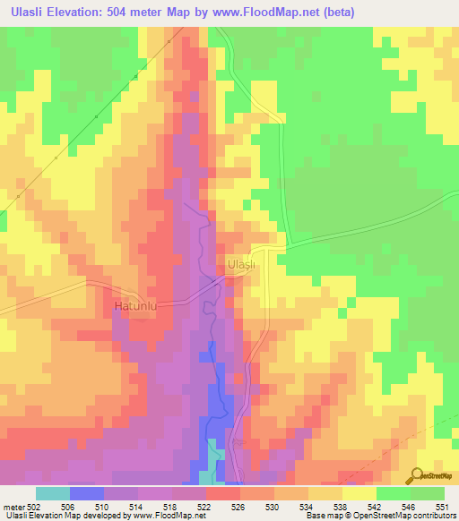 Ulasli,Turkey Elevation Map