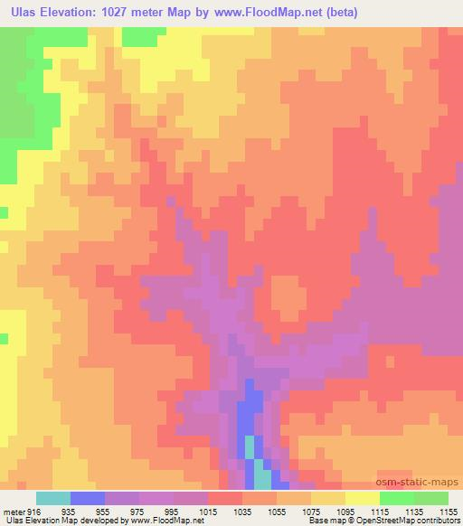 Ulas,Turkey Elevation Map