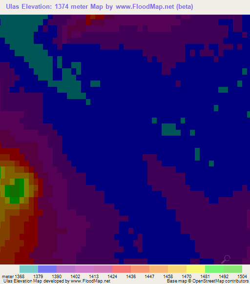 Ulas,Turkey Elevation Map