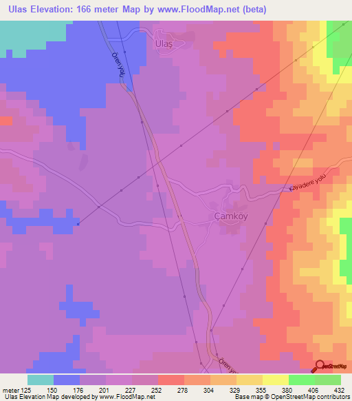 Ulas,Turkey Elevation Map