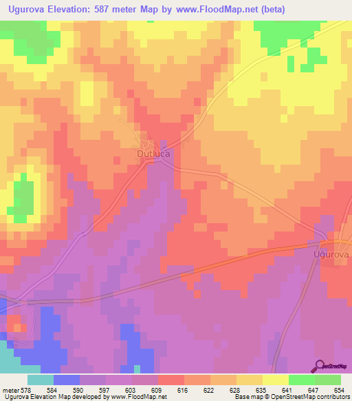 Ugurova,Turkey Elevation Map