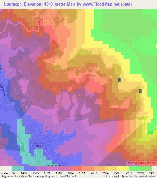 Uguracan,Turkey Elevation Map