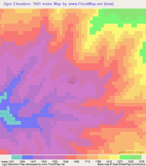 Ugur,Turkey Elevation Map