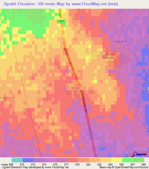 Ugrakli,Turkey Elevation Map