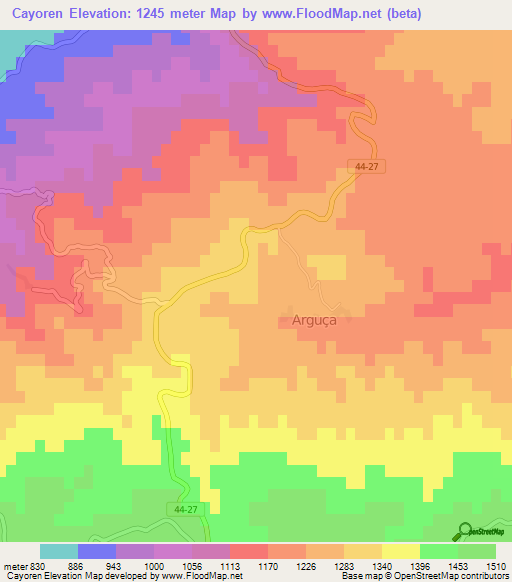 Cayoren,Turkey Elevation Map