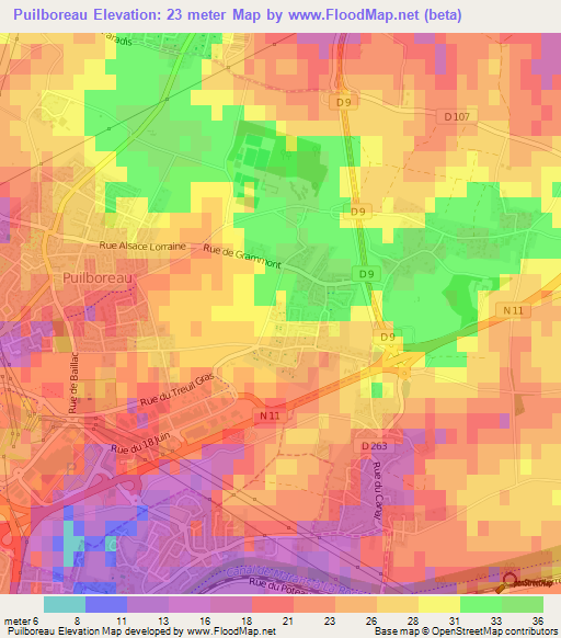 Puilboreau,France Elevation Map