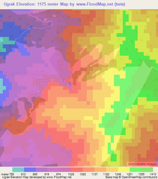 Ugrak,Turkey Elevation Map