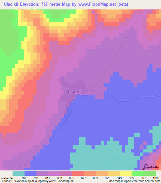 Ufacikli,Turkey Elevation Map