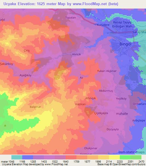 Ucyaka,Turkey Elevation Map