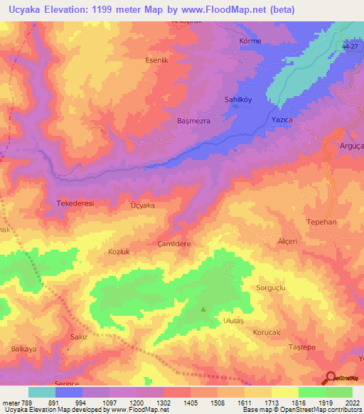 Ucyaka,Turkey Elevation Map