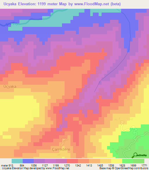 Ucyaka,Turkey Elevation Map