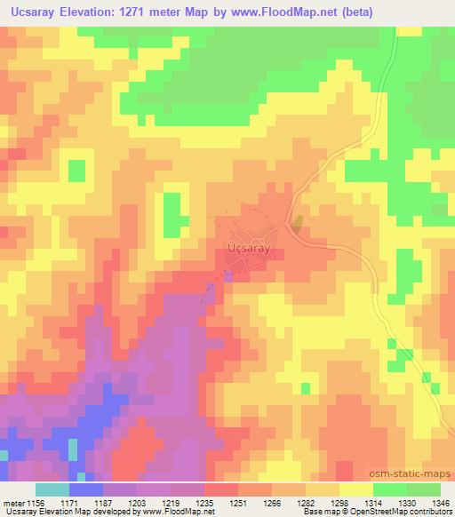 Ucsaray,Turkey Elevation Map