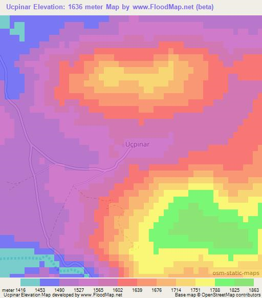 Ucpinar,Turkey Elevation Map