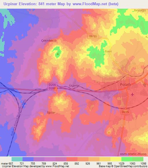 Ucpinar,Turkey Elevation Map