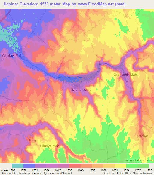 Ucpinar,Turkey Elevation Map