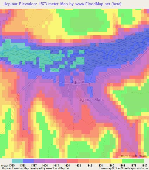 Ucpinar,Turkey Elevation Map