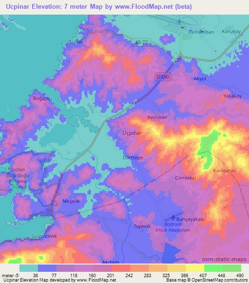 Ucpinar,Turkey Elevation Map