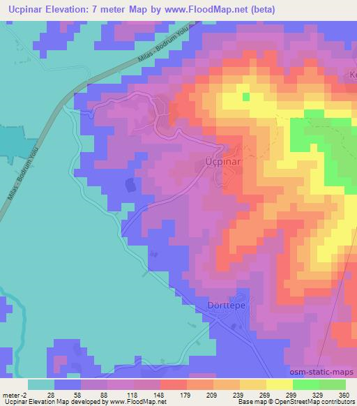 Ucpinar,Turkey Elevation Map