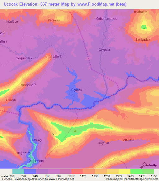 Ucocak,Turkey Elevation Map