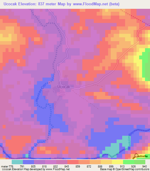 Ucocak,Turkey Elevation Map