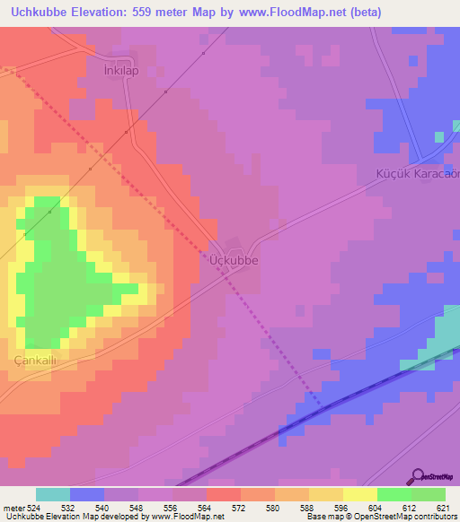 Uchkubbe,Turkey Elevation Map