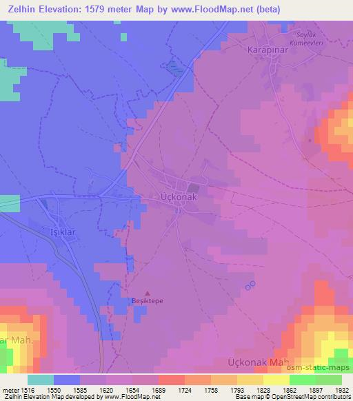 Zelhin,Turkey Elevation Map