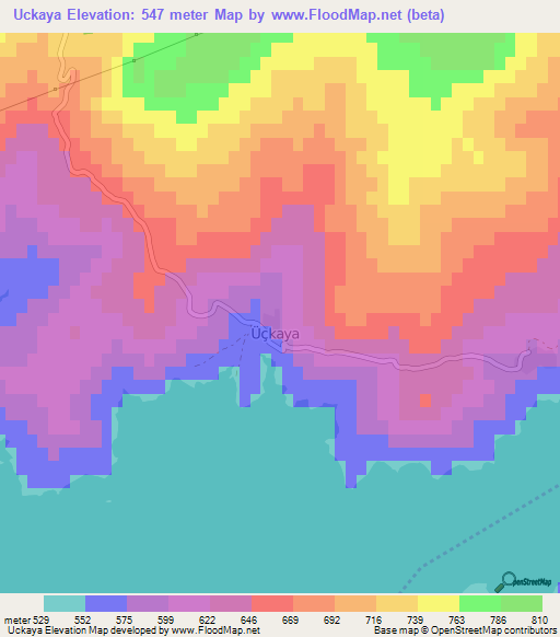 Uckaya,Turkey Elevation Map