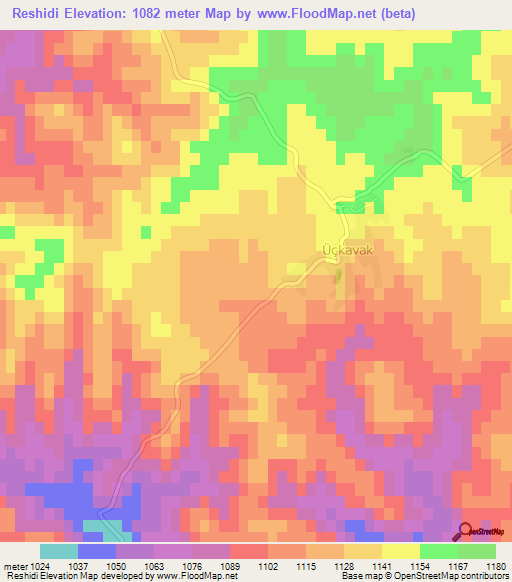 Reshidi,Turkey Elevation Map