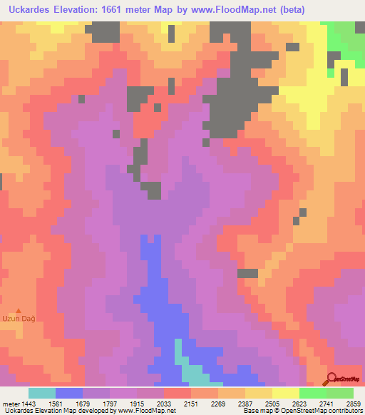 Uckardes,Turkey Elevation Map