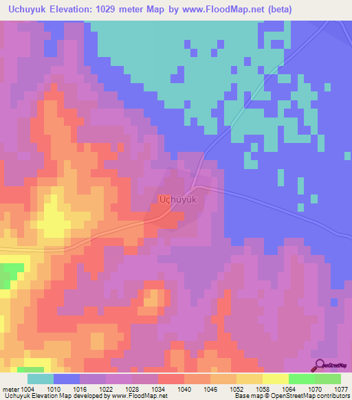 Uchuyuk,Turkey Elevation Map