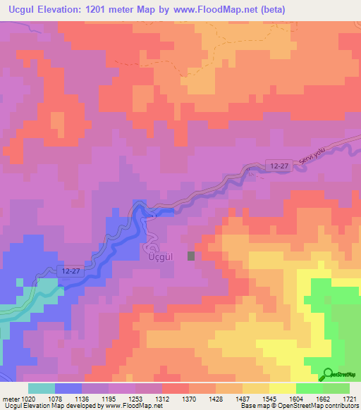 Ucgul,Turkey Elevation Map