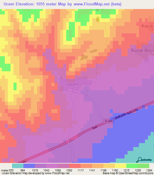 Ucem,Turkey Elevation Map