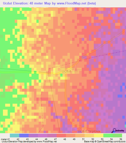 Ucdut,Turkey Elevation Map