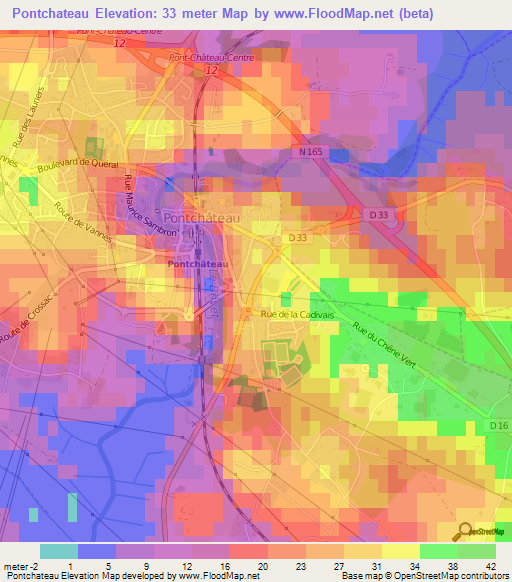 Pontchateau,France Elevation Map