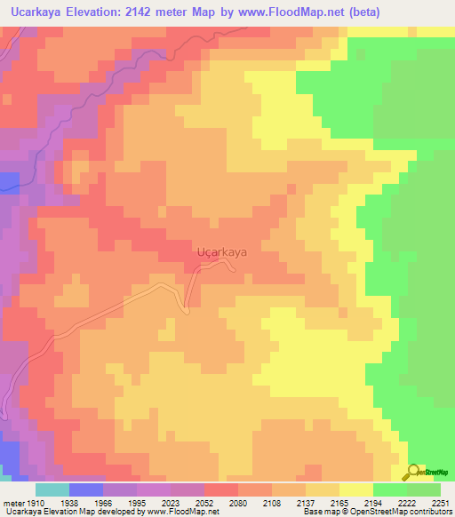 Ucarkaya,Turkey Elevation Map