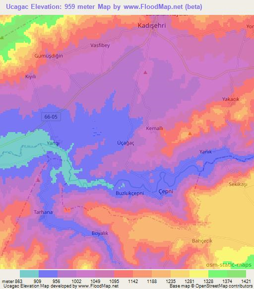 Ucagac,Turkey Elevation Map