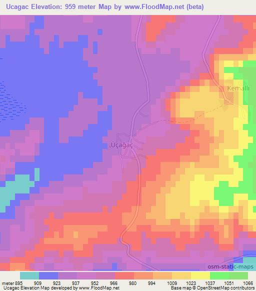 Ucagac,Turkey Elevation Map