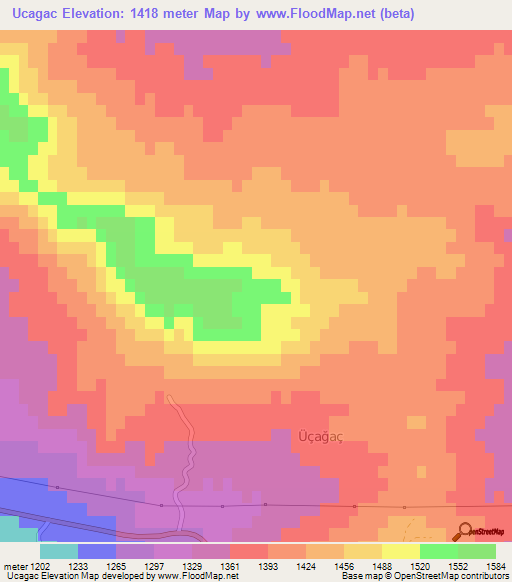 Ucagac,Turkey Elevation Map