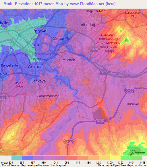 Mutlu,Turkey Elevation Map