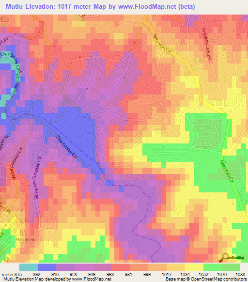 Mutlu,Turkey Elevation Map