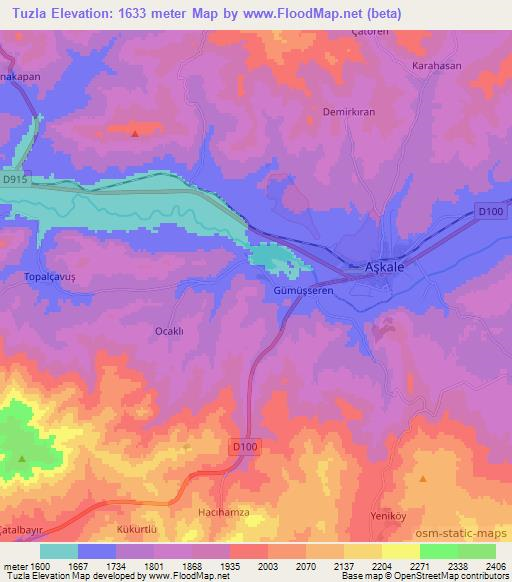 Tuzla,Turkey Elevation Map