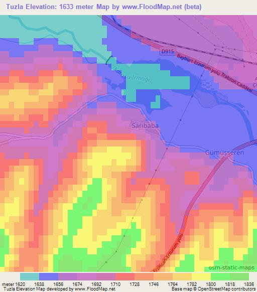 Tuzla,Turkey Elevation Map