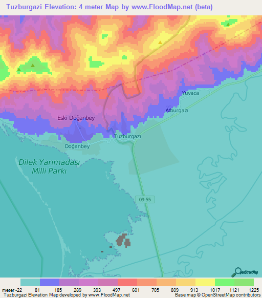 Tuzburgazi,Turkey Elevation Map