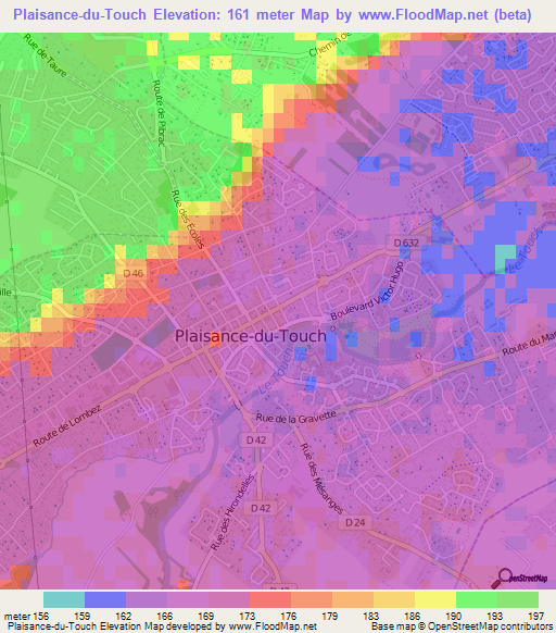 Plaisance-du-Touch,France Elevation Map